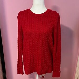 Red Cable Knit Sweater